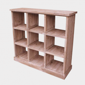 Wooden shelves