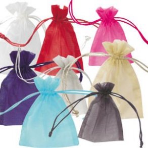 Färgade Organzapsar 10 x 12 cm - 100 st