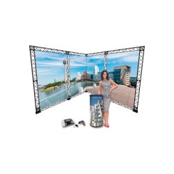 Crown Truss 10X10 - 3X3 Meter L-Stand Black Incl. Counter And Ixo + Phototex Print