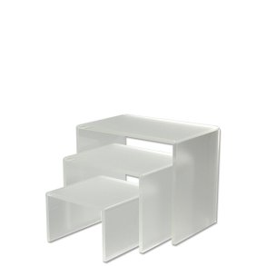 Nesting Frosted Hyllor x 3, sätt in hyllor i frostat akryl