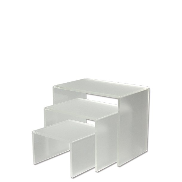 Nesting Frosted Shelves x 3, insert shelves in frosted acrylic