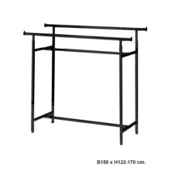 Clothing rack with 2 clothes rails
