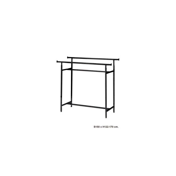 Clothing rack with 2 clothes rails Black