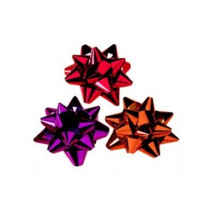 Pyntestjerner 65 mm - 3 metallic farver - 3x25 stk