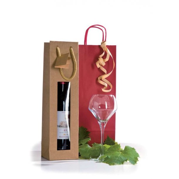 Paper wine bags for 1 and 2 bottles