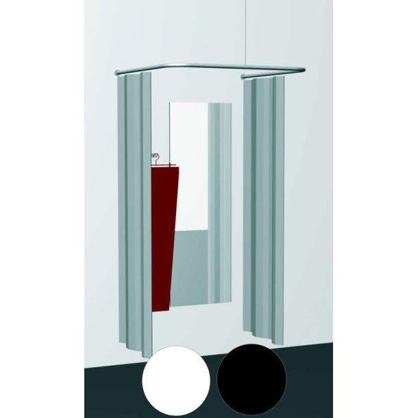 Provrum 100x100 cm U-modell vit eller svart gardin - v&auml;ggmontering Vit