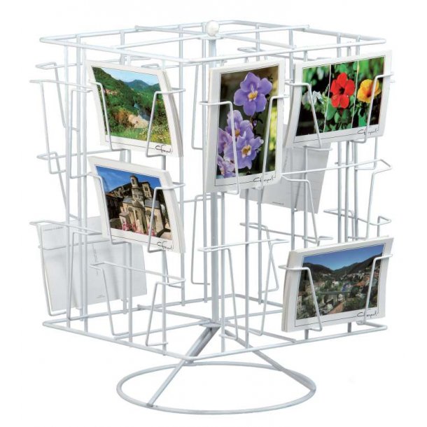 Brochure carousel with 20 compartments for postcards A6