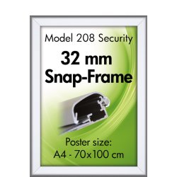 Security Snap Frame, 32 mm, Slveloxeret Alu