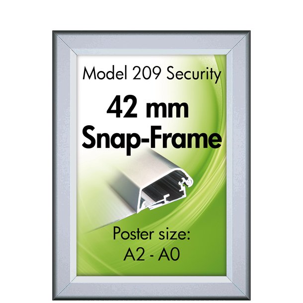 Security Snap Frame, 32 mm, Slveloxeret Alu 