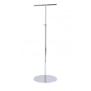 T-stativ med rund bas - Krom - Hjd 50-85 cm