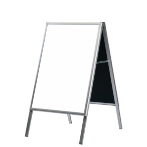 A-skilt - Whiteboard 60 x 80 cm - Silver with white board