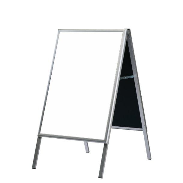 A-skilt - Whiteboard 60 x 80 cm - Silver with white board