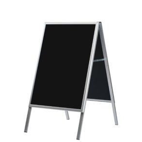 A-skilt - Blackboard 60 x 80 cm - Silver with blackboard