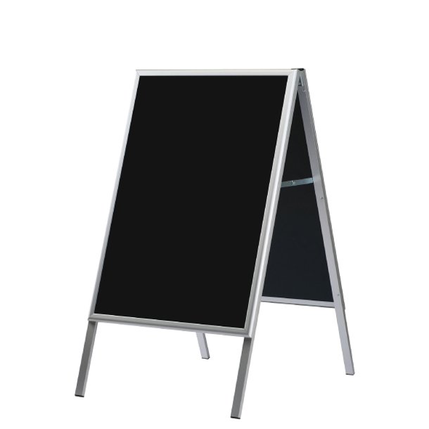 A-skilt - Blackboard 60 x 80 cm - Silver with blackboard