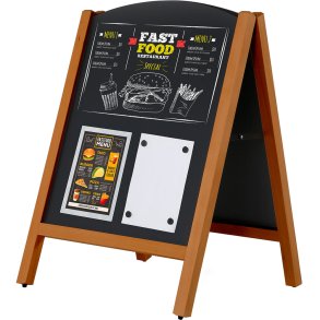 Trä A-board Bge med stlplatta