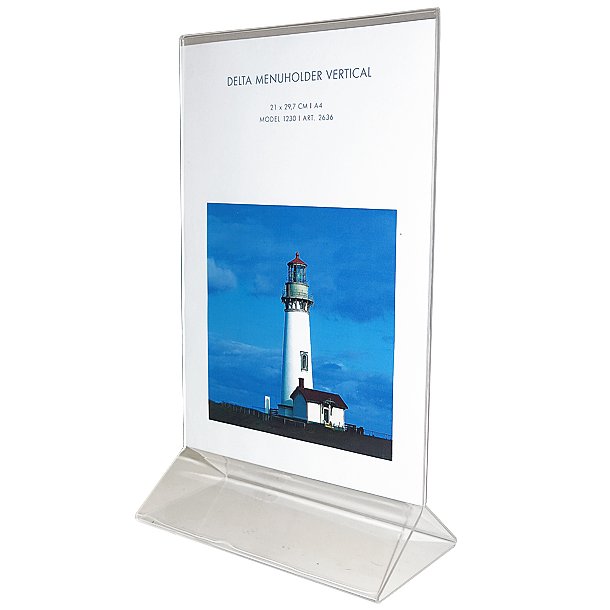 Delta Menuholder, Vertikal, Akryl