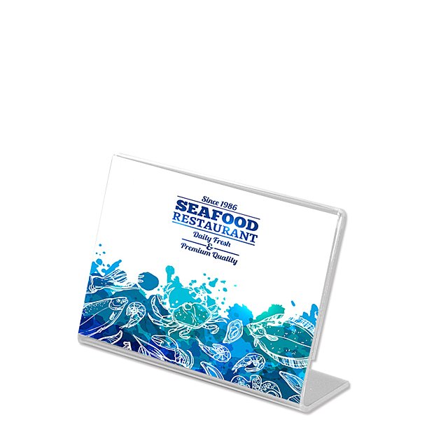 L-Menuholder, Horizontal Acrylic Display