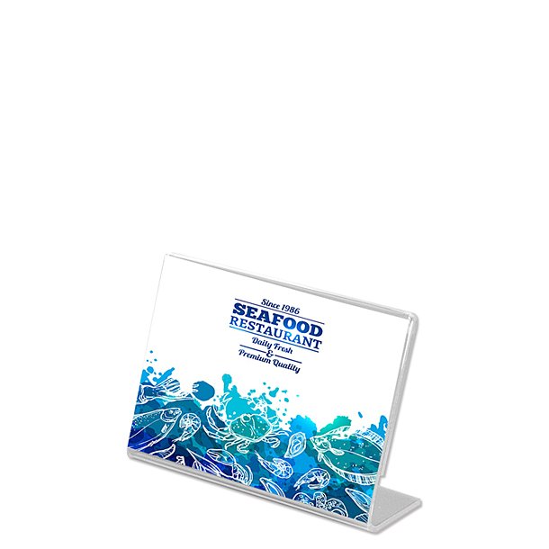 L-Menuholder, Horizontal Acrylic Display