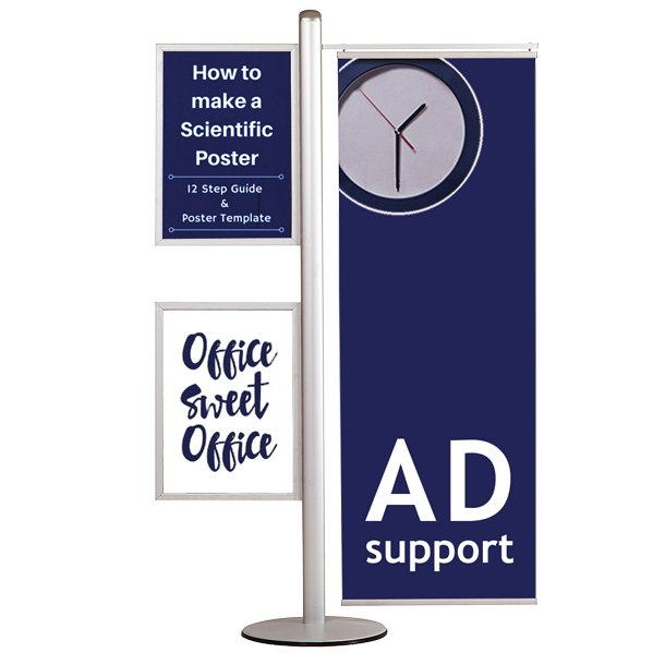 Multistand 16 Double-Sided, 2 Pcs Slide-In +50cm Banner 