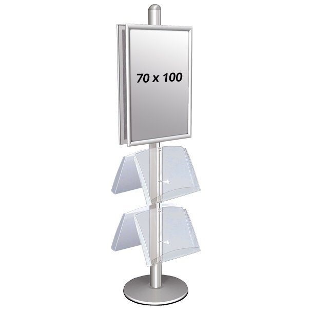 Multistand 4 Double-Sided With 2 Steel Shelves 25mm