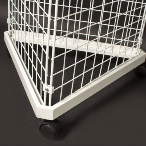 3-sidig bas med hjul fr galler - Vit