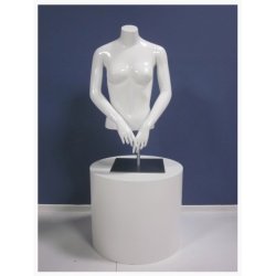 Torso - Short white high gloss female torsos with arms