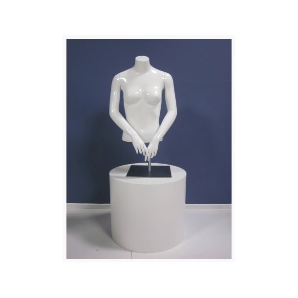Torso - Short white high gloss female torsos with arms