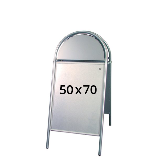 Silver A-sign - street sign with logo plate 50 x 70 cm - 2 pcs