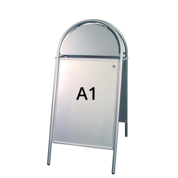 Silver A-sign - street sign with logo plate A1 - 59.4 x 84.1 cm - 2 pcs