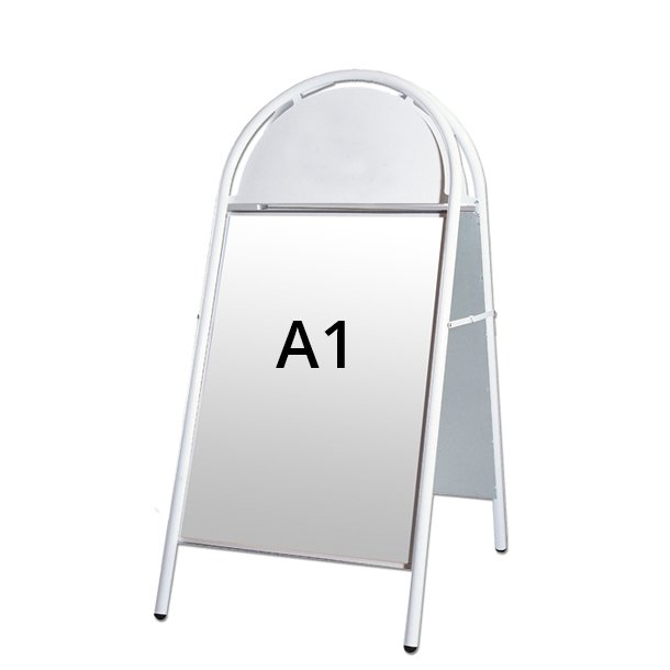 White A-sign - street sign with logo plate A1 - 59.4 x 84.1 cm - 2 pcs