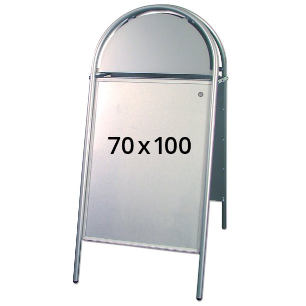 Silver A-sign - street sign with logo plate 70 x 100 cm - 2 pcs