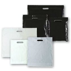 Plastic bags - Budget shopping bags, White or Black, 100 pcs