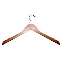Flat wooden hangers, Natural - 50 pcs