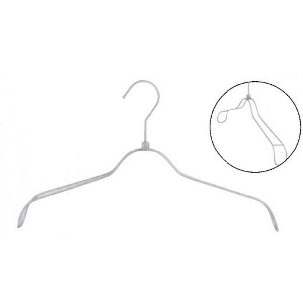 Junior coat hanger in aluminum with swivel hook - L38 cm - 50 pcs