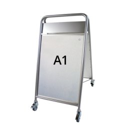 Expo Sign Lux Gadeskilt Med Logoplade Og Hjul