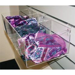 Acrylic box with 3 compartments, 59 x 20 x 20 cm - for groove panel and disc