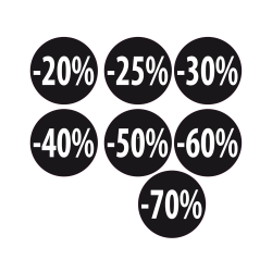 Black discount lables with procent - 1.000 stk