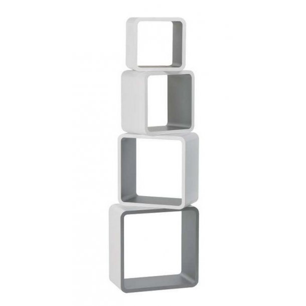 Cube set, 4 cubes, White and gray