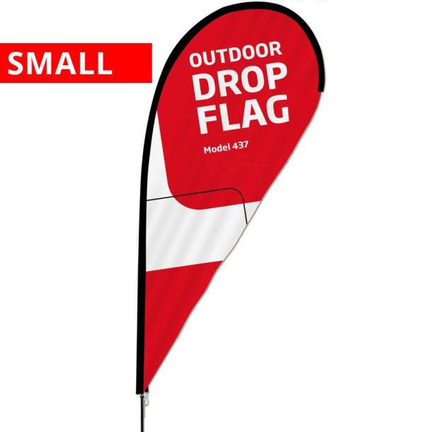 Outdoor Drop Flag, Sort Stang 