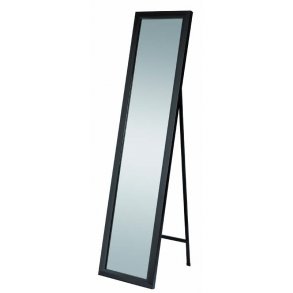 Golvspegel med svart hgglansig trram - W37 x H157 cm
