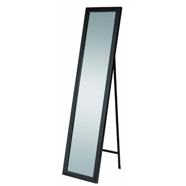 Floor mirror with black high gloss wooden frame - W37 x H157 cm