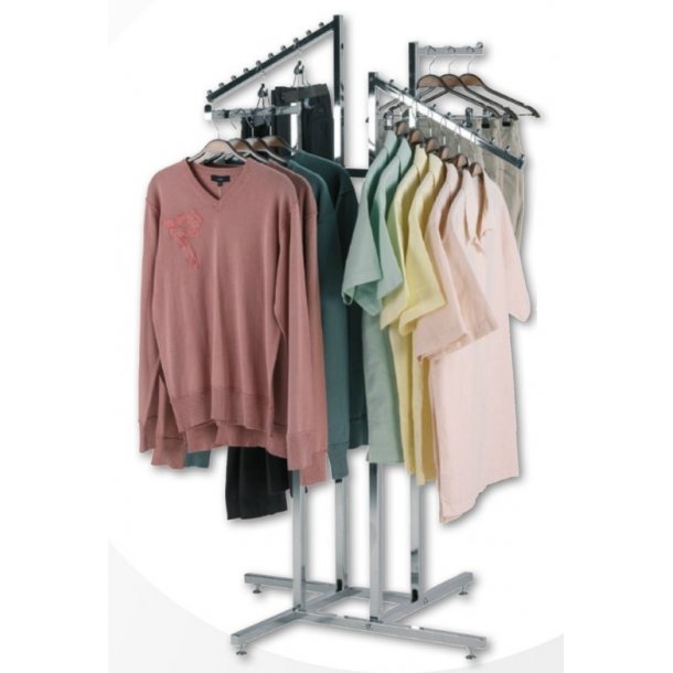 Click Joy stand with 2 straight and 2 slanted arms, Chrome