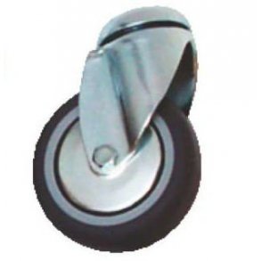 Gummihjul 75 mm utan broms, inklusive bult och mutter