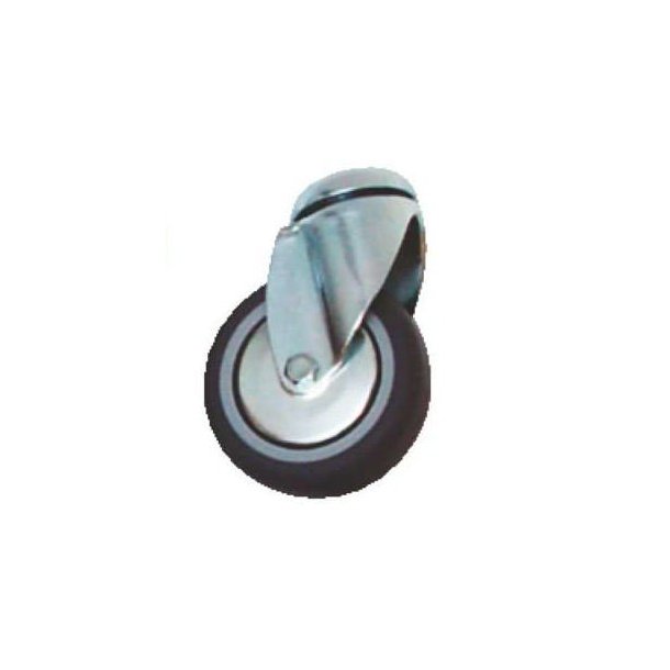 Rubber wheel 75 mm without brake, including bolt and nut