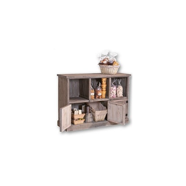 Heritage lav reol med 3 rum og 3 skabe