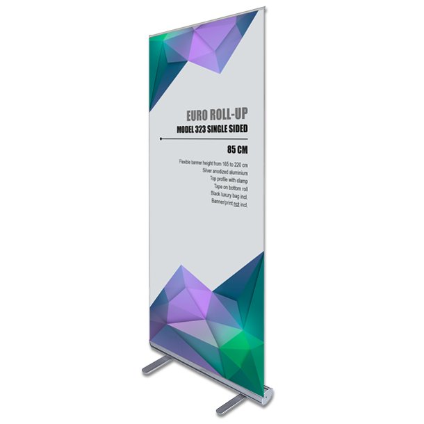 Euro Roll-up, single-sided, 85 cm, aluminum