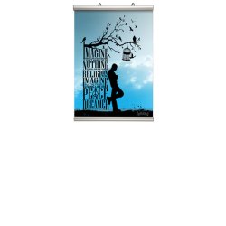 Poster hanger - 26 mm aluminum with rubber strip