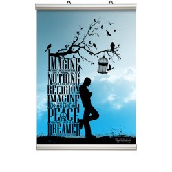 Poster hanger - 26 mm aluminum with rubber strip
