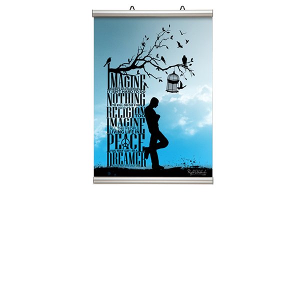 Poster hanger - 26 mm aluminum with rubber strip