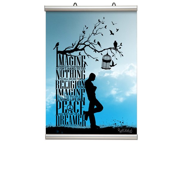 Poster hanger - 26 mm aluminum with rubber strip